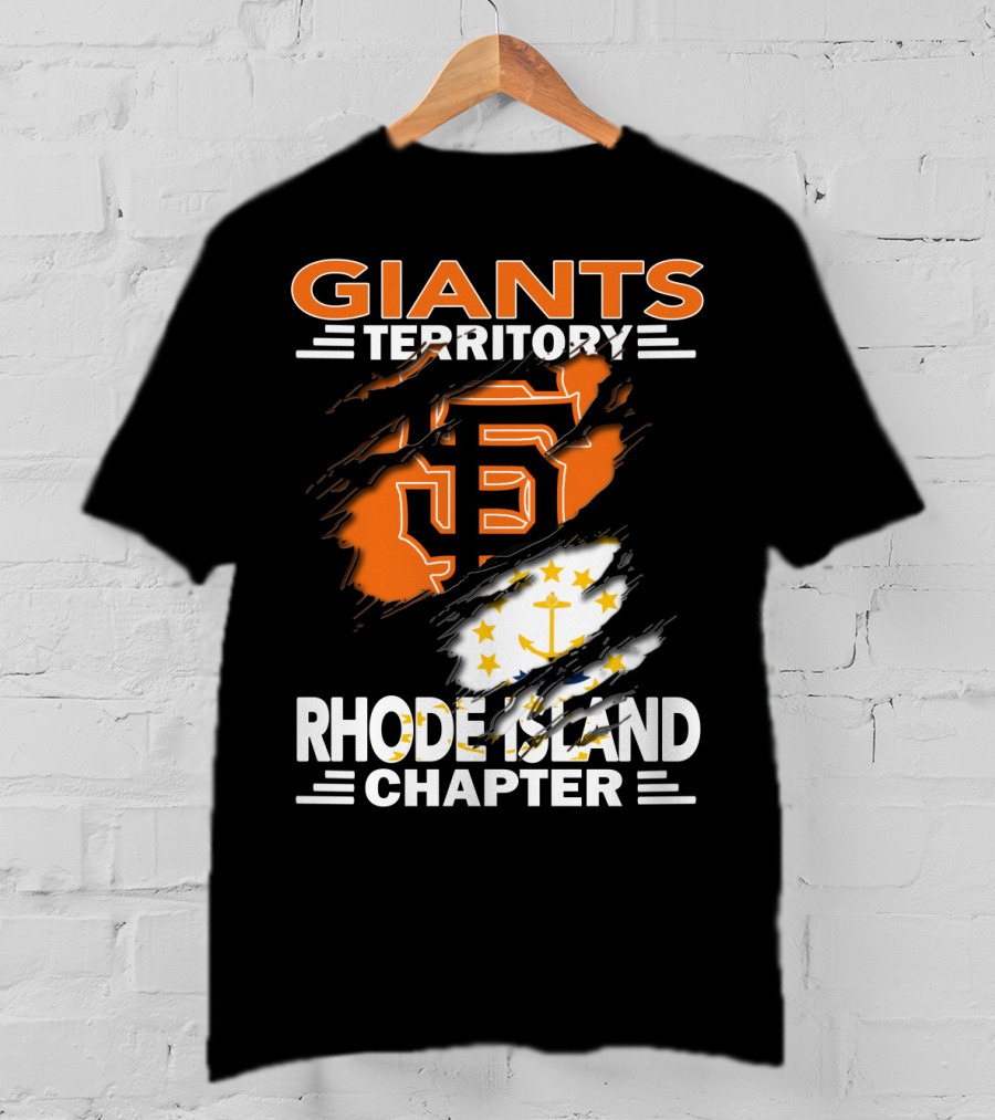 Giants Territory Rhode Island Chapter SF Logo And State Flag Elements T-Shirt