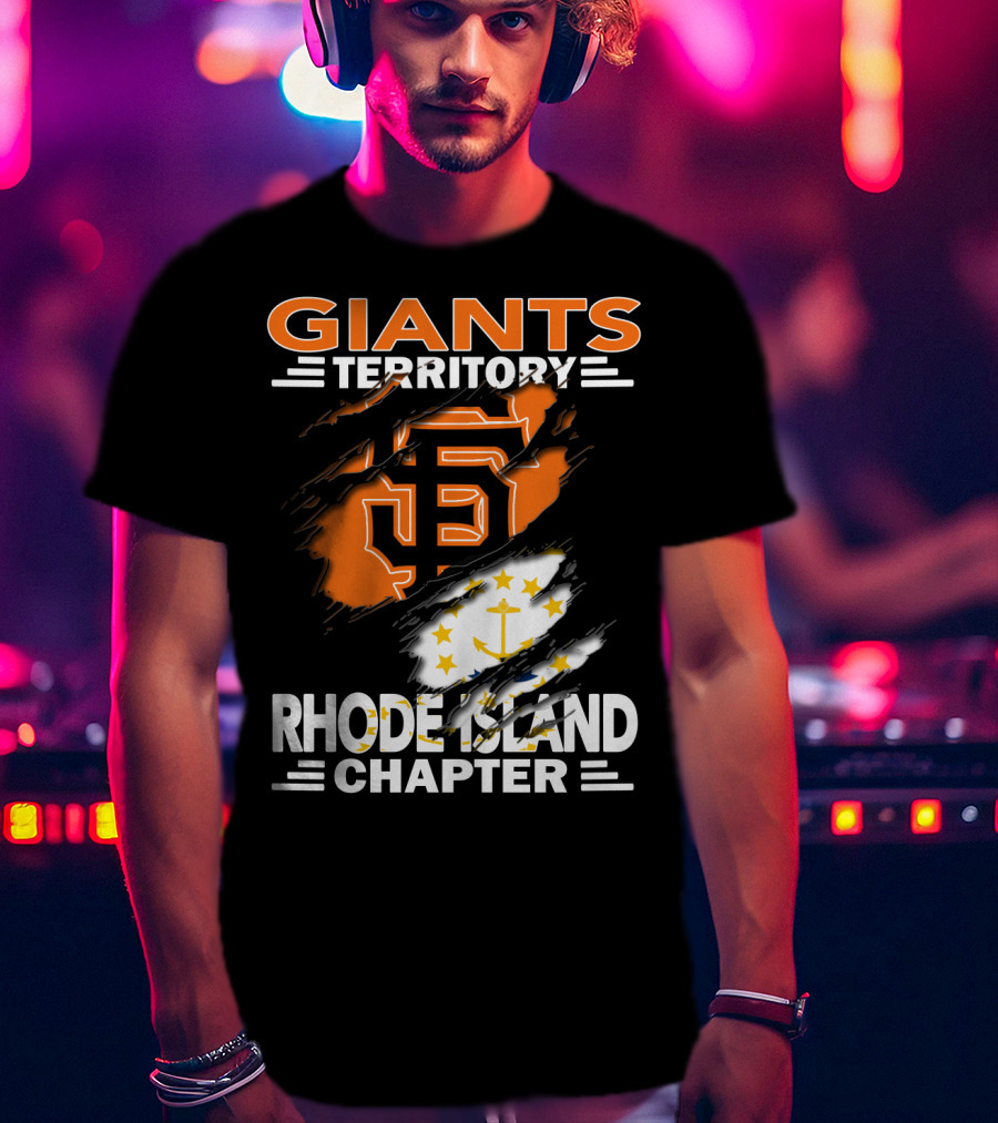 Giants Territory Rhode Island Chapter SF Logo And State Flag Elements T-Shirt
