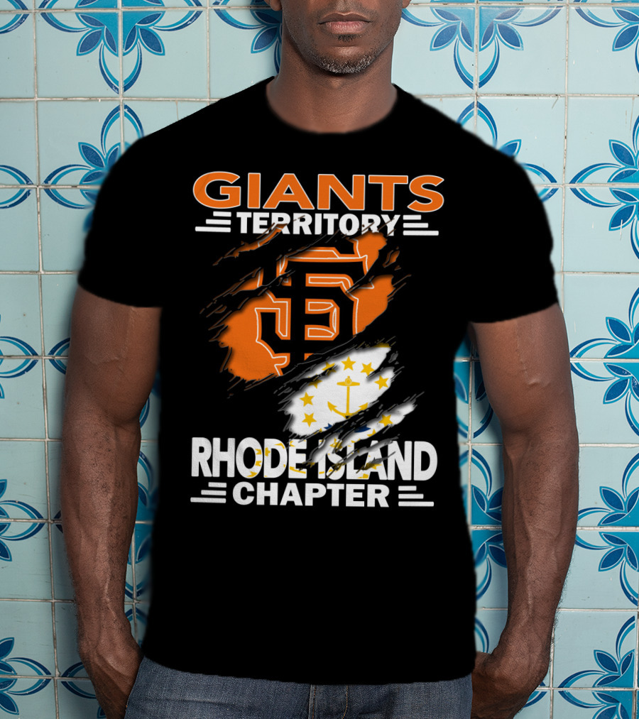 Giants Territory Rhode Island Chapter SF Logo And State Flag Elements T-Shirt