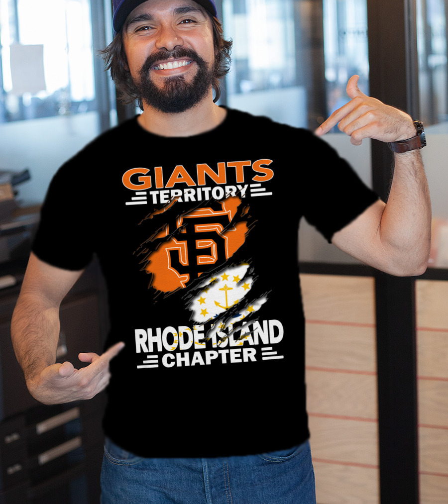 Giants Territory Rhode Island Chapter SF Logo And State Flag Elements T-Shirt