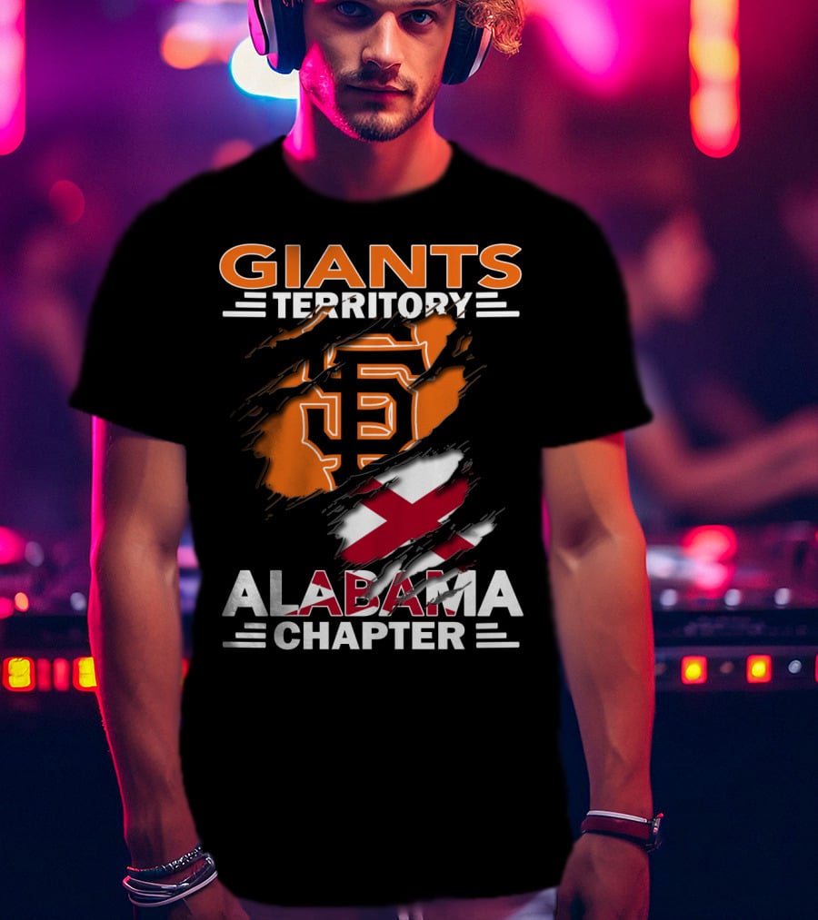 Giants Territory Alabama Chapter Sf Logo And Alabama Flag T-Shirt