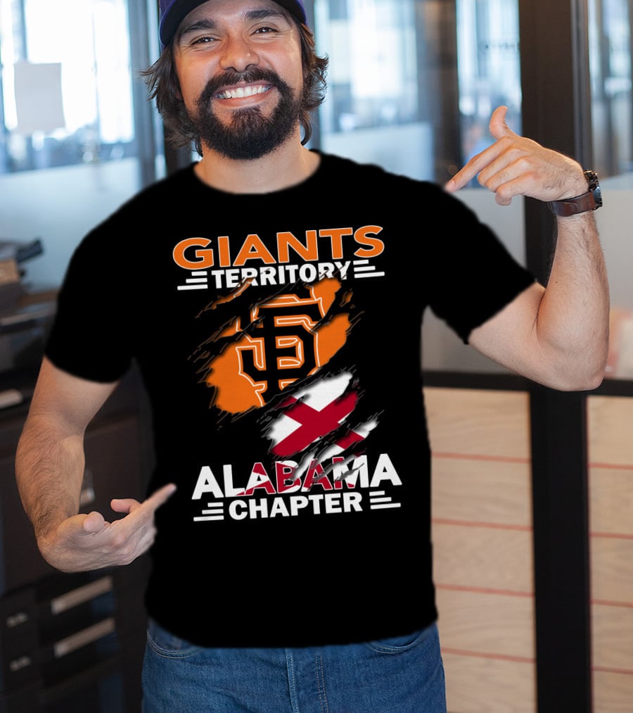 Giants Territory Alabama Chapter Sf Logo And Alabama Flag T-Shirt