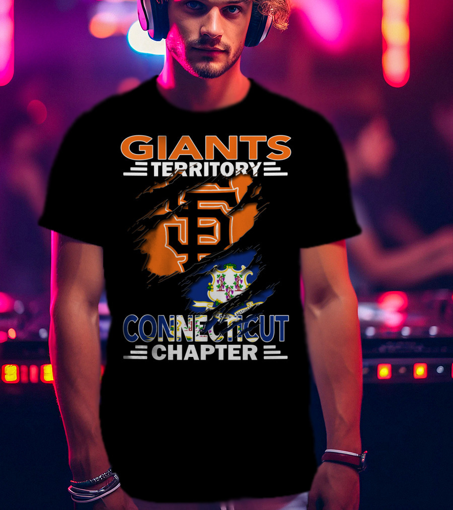 Giants Territory Connecticut Chapter San Francisco Giants Logo With Connecticut State Flag T-Shirt