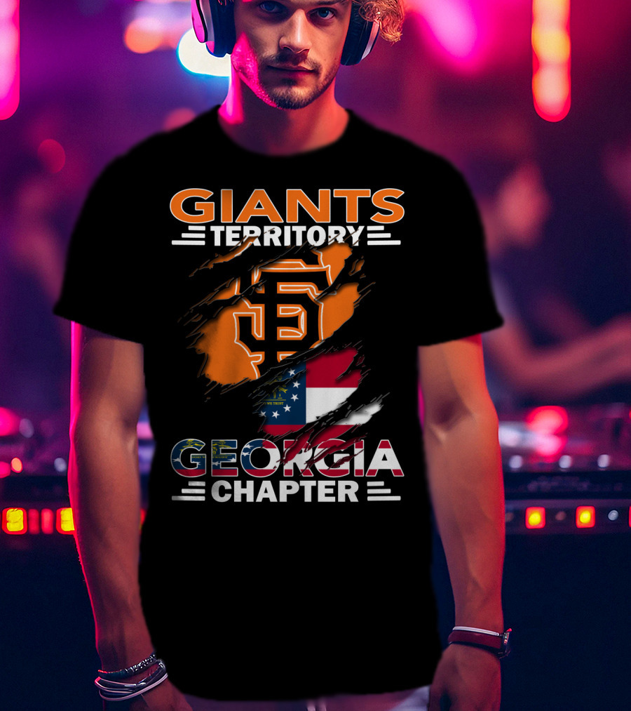 Giants Territory Georgia Chapter Sf Logo Georgia Flag T-Shirt