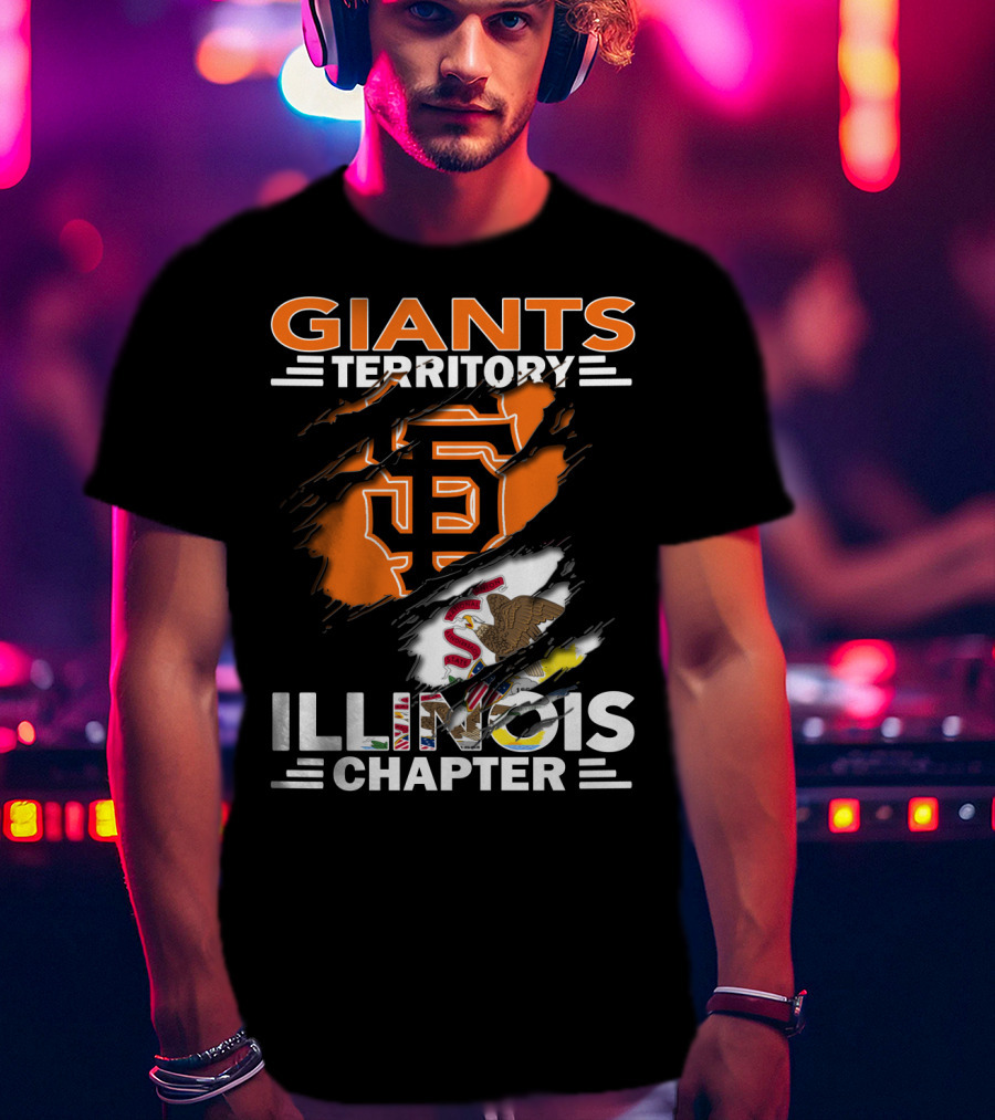 Giants Territory Illinois Chapter Sf Logo Illinois Flag T-Shirt
