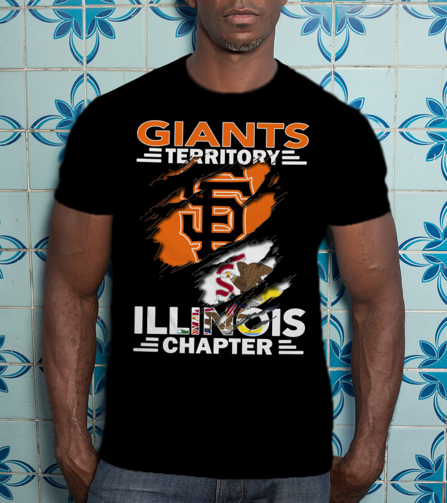 Giants Territory Illinois Chapter Sf Logo Illinois Flag T-Shirt