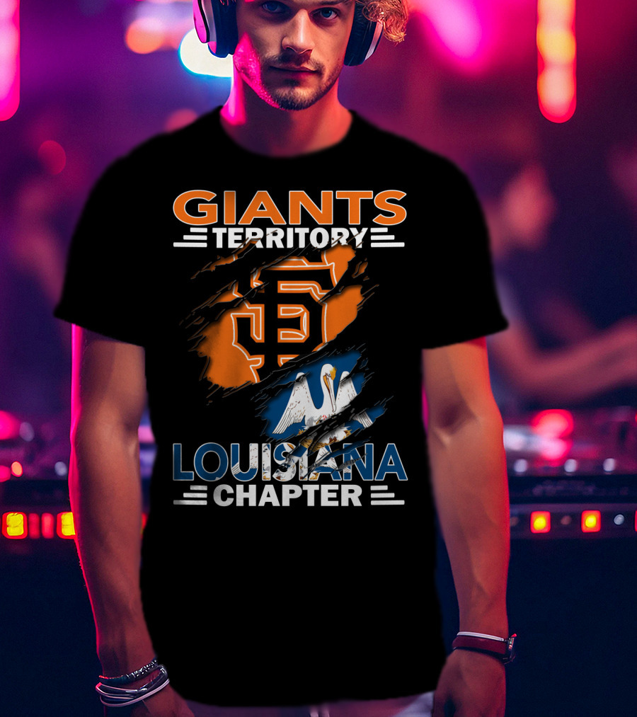 Giants Territory Sf Logo Louisiana Chapter Pelican T-Shirt