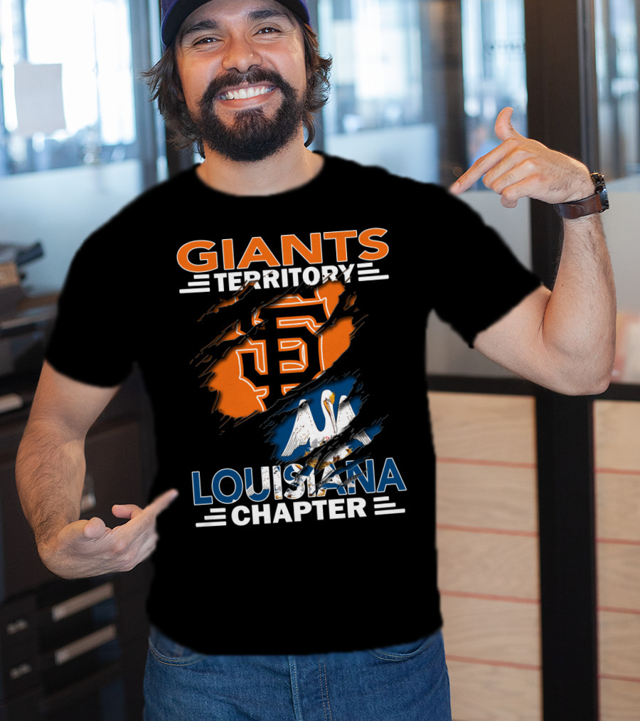 Giants Territory Sf Logo Louisiana Chapter Pelican T-Shirt