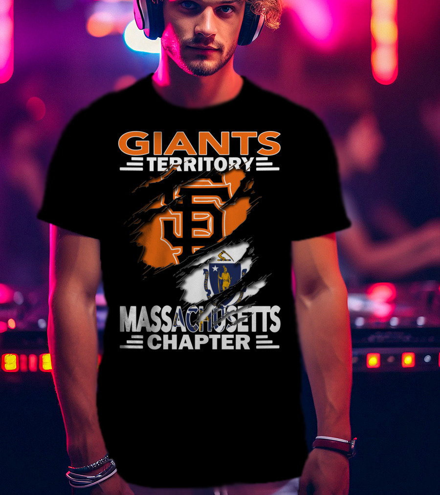 Giants Territory Massachusetts Chapter Sf Logo State Flag T-Shirt