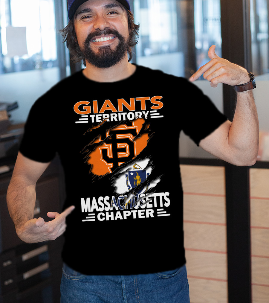 Giants Territory Massachusetts Chapter Sf Logo State Flag T-Shirt