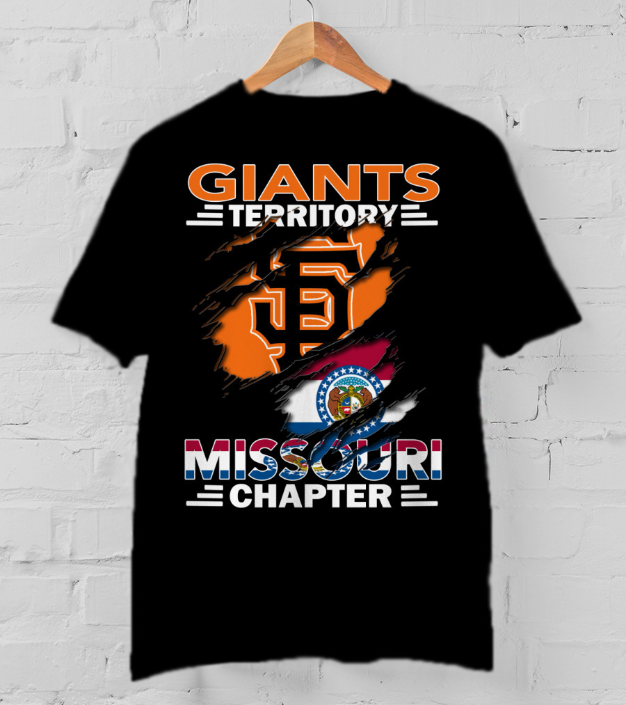 Giants Territory Missouri Chapter Sf Logo American Flag T-Shirt