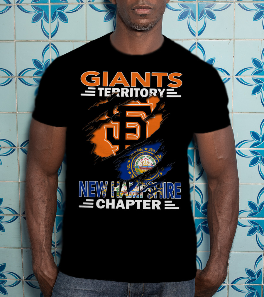 Giants Territory New Hampshire Chapter Sf Logo And State Flag T-Shirt