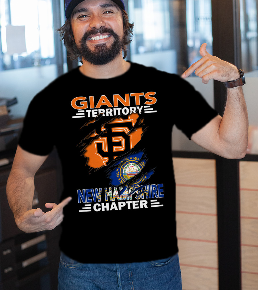Giants Territory New Hampshire Chapter Sf Logo And State Flag T-Shirt