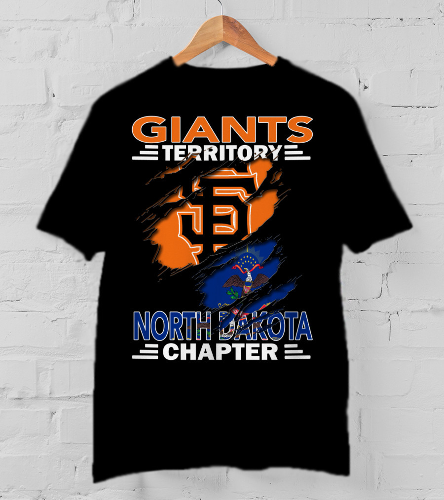 Giants Territory North Dakota Chapter Sf Logo And State Flag T-Shirt