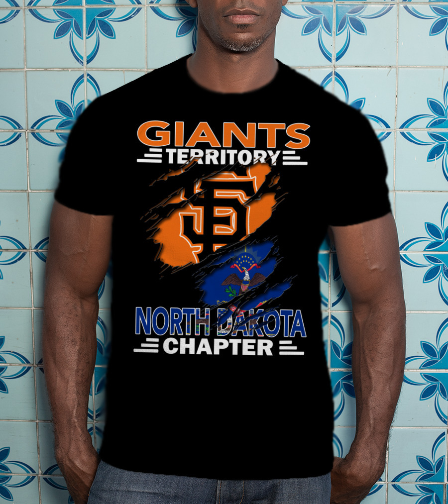 Giants Territory North Dakota Chapter Sf Logo And State Flag T-Shirt