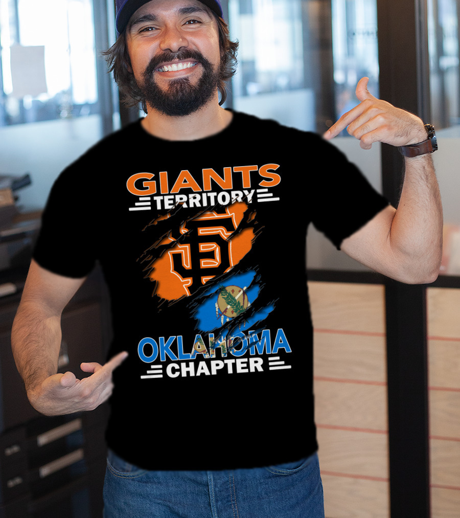 Giants Territory Oklahoma Chapter San Francisco Giants Logo And Oklahoma State Flag T-Shirt