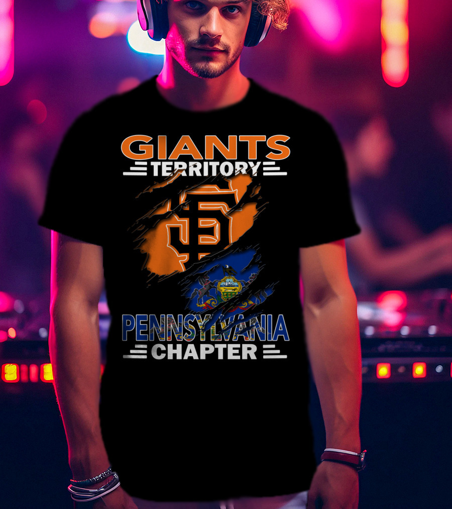 Giants Territory Pennsylvania Chapter San Francisco Giants Logo And Pennsylvania State Symbol T-Shirt
