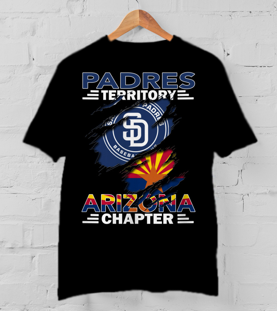 Padres Territory Arizona Chapter San Diego Baseball Logo With Arizona State Flag T-Shirt
