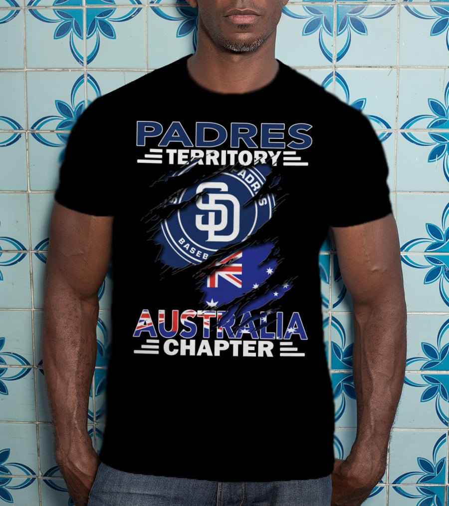 Padres Territory Australia Chapter San Diego Baseball Logo Australian Flag T-Shirt