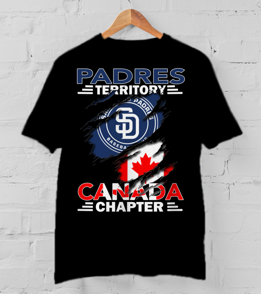 Padres Territory Canada Chapter San Diego Baseball Canadian Flag T-Shirt
