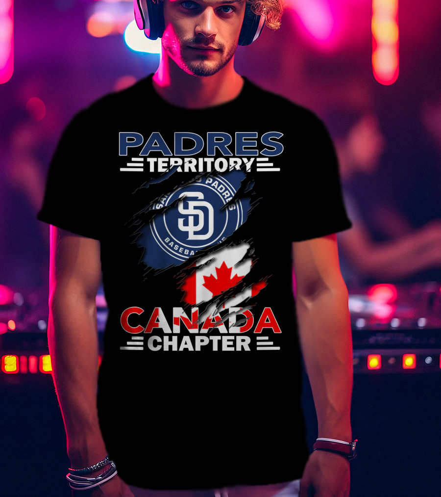 Padres Territory Canada Chapter San Diego Baseball Canadian Flag T-Shirt