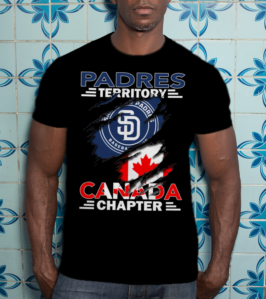 Padres Territory Canada Chapter San Diego Baseball Canadian Flag T-Shirt