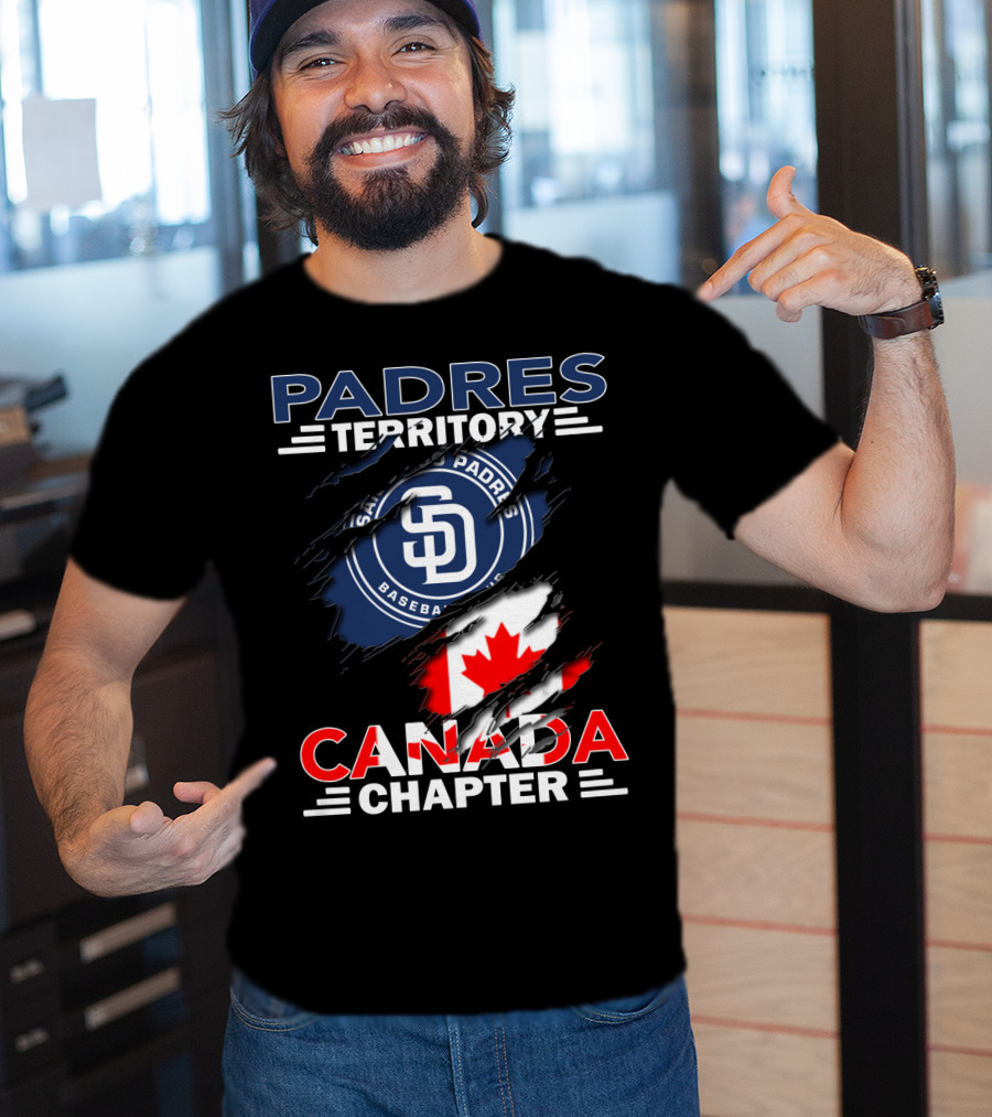 Padres Territory Canada Chapter San Diego Baseball Canadian Flag T-Shirt