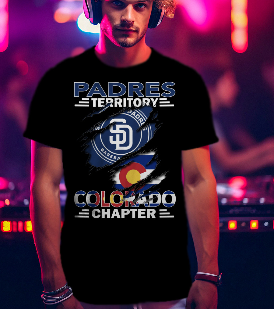 Padres Territory San Diego Baseball Colorado Chapter Flag Integration T-Shirt