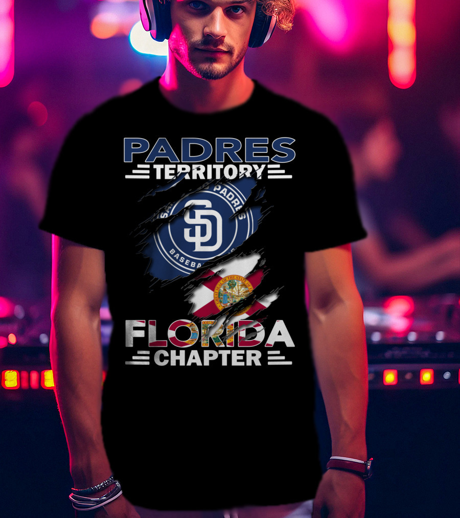Padres Territory San Diego Baseball Florida Chapter Flag T-Shirt