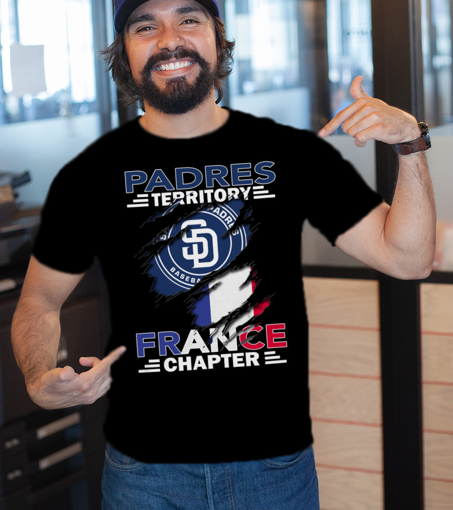 Padres Territory France Chapter SD Baseball Logo And French Flag T-Shirt