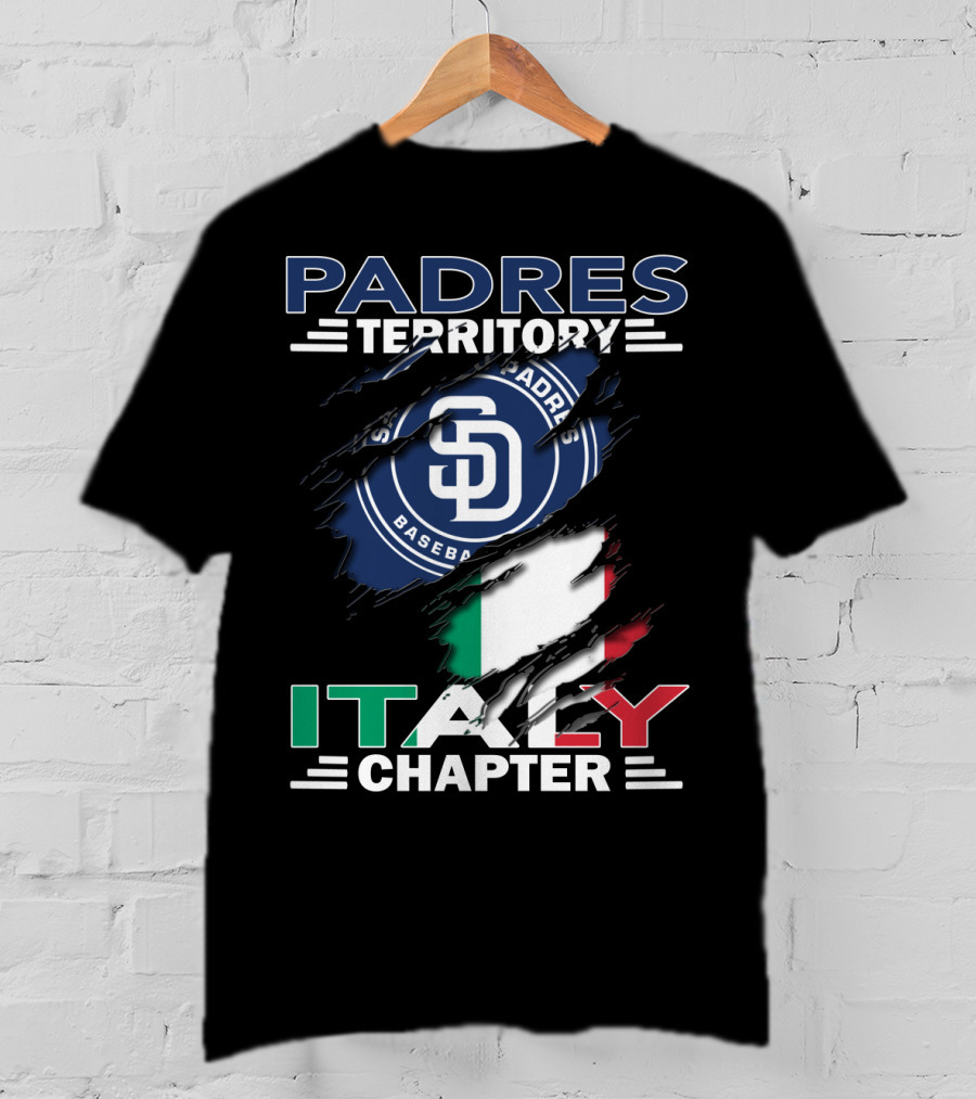 Padres Territory Italy Chapter Baseball Sd Logo Italian Flag T-Shirt