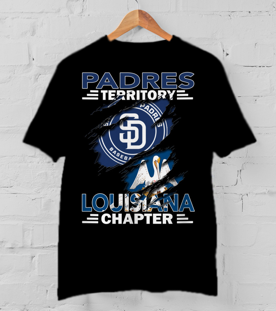 Padres Territory Baseball Louisiana Chapter Logo With Pelican T-Shirt