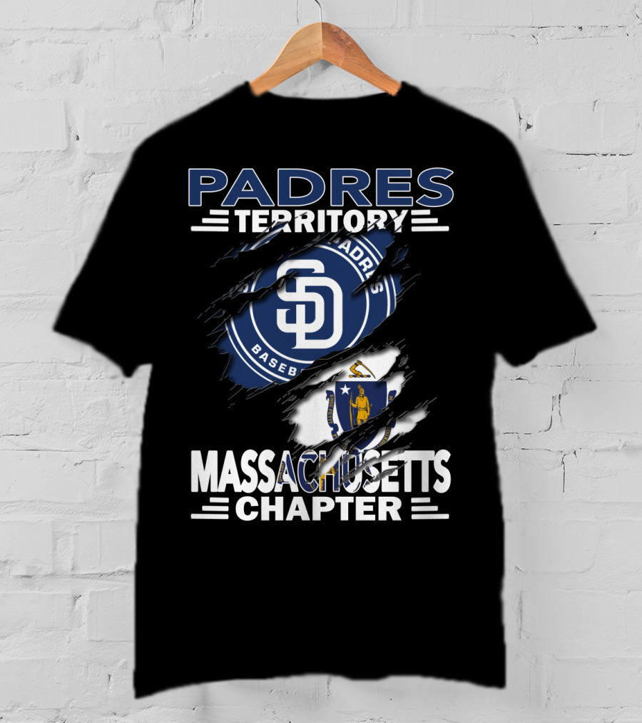 Padres Territory Massachusetts Chapter Baseball Padres Logo State Seal T-Shirt