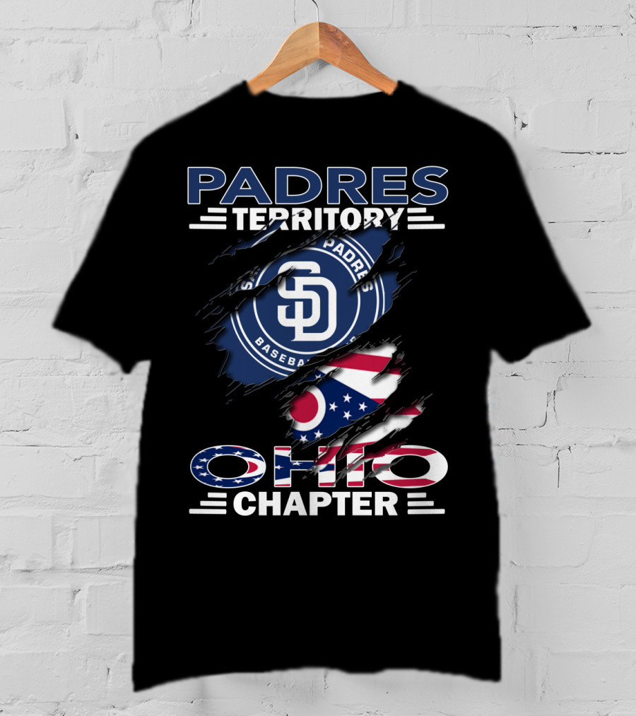 Padres Territory SD Baseball Badge Ohio Chapter Flag Combo T-Shirt
