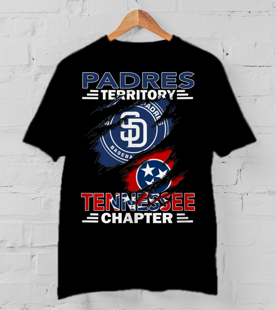 Padres Territory Tennessee Chapter SD Baseball Logo Star Flag Claw Marks T-Shirt
