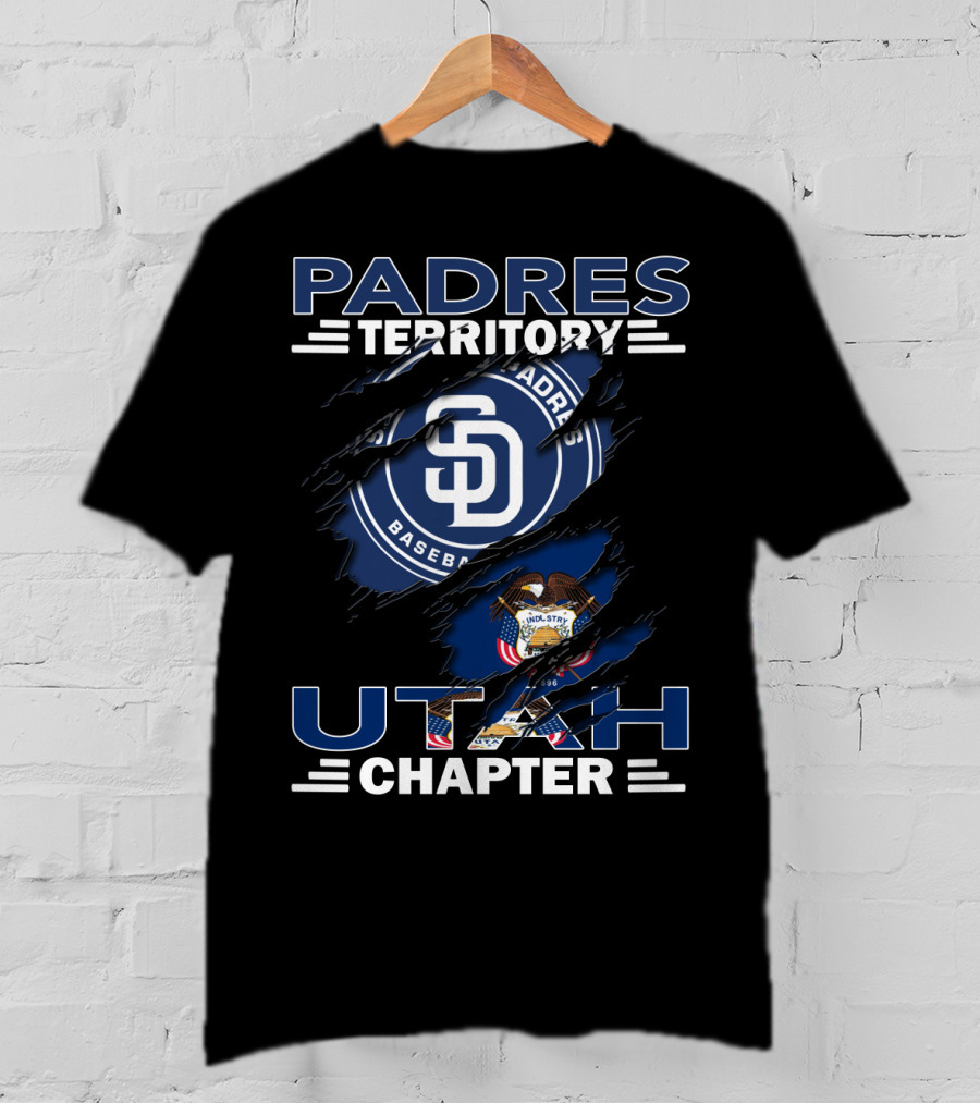 Padres Territory Utah Chapter San Diego Padres Baseball Utah State Flag Integration T-Shirt