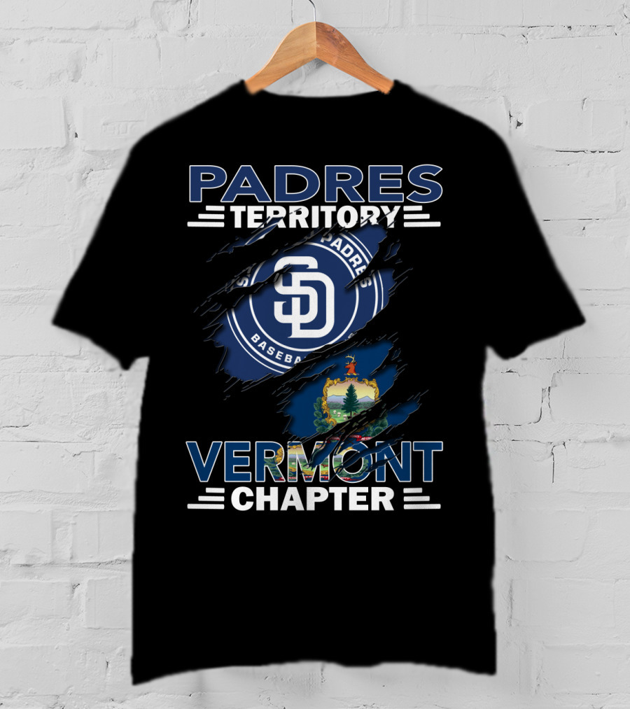 Padres Territory Vermont Chapter SD Baseball Vermont Seal T-Shirt