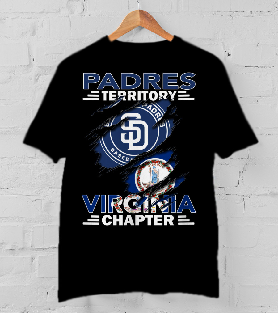 Padres Territory Virginia Chapter San Diego Baseball Fan Flag T-Shirt