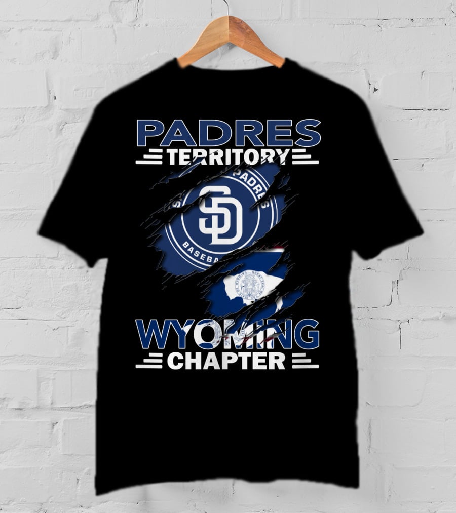 Padres Territory Wyoming Chapter San Diego Padres Baseball Logo With Wyoming State Flag T-Shirt