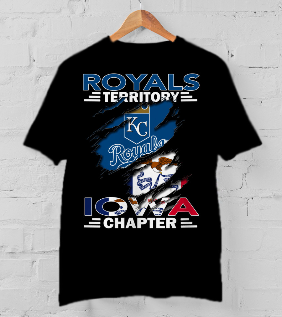 Royals Territory Iowa Chapter KC Royals Logo Flag T-Shirt