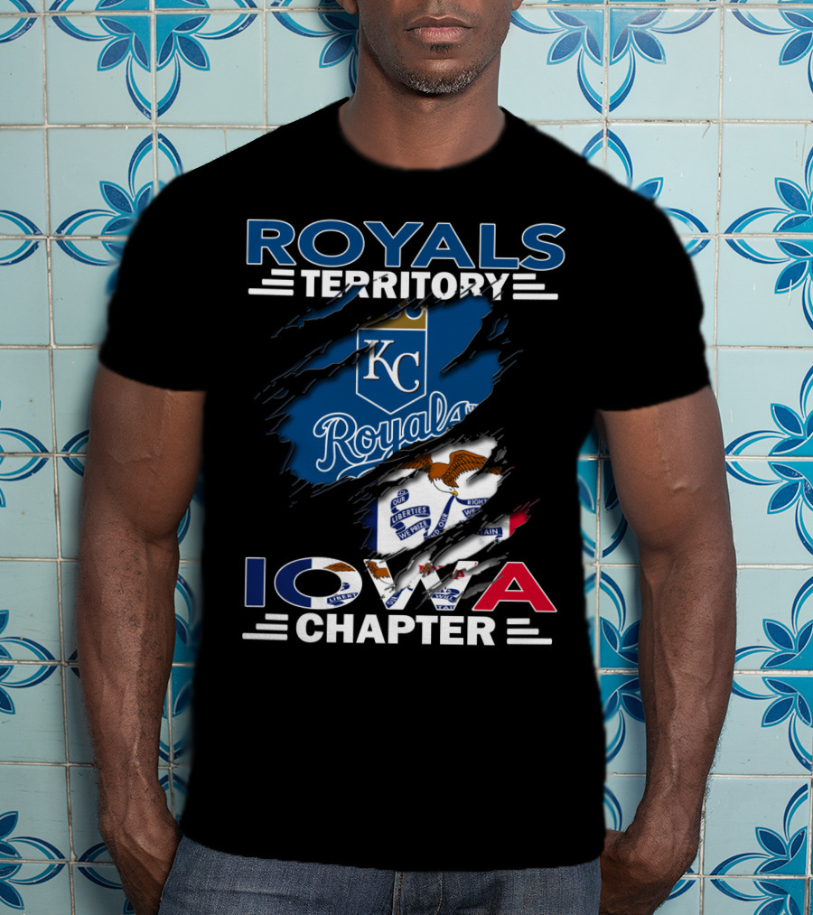 Royals Territory Iowa Chapter KC Royals Logo Flag T-Shirt