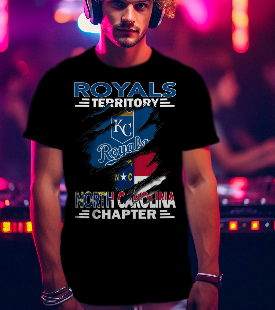 Royals Territory North Carolina Chapter KC Royals NC Flag T-Shirt