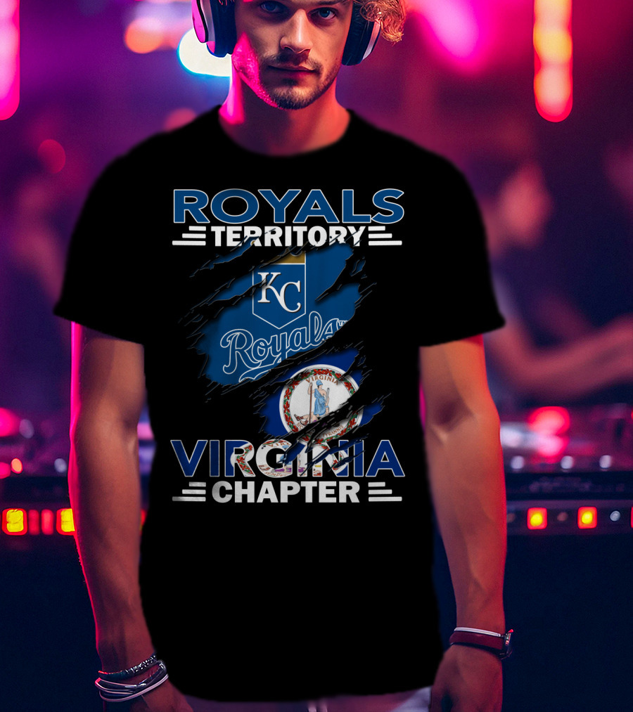 Royals Territory Virginia Chapter KC Royals Logo And Virginia State Seal T-Shirt