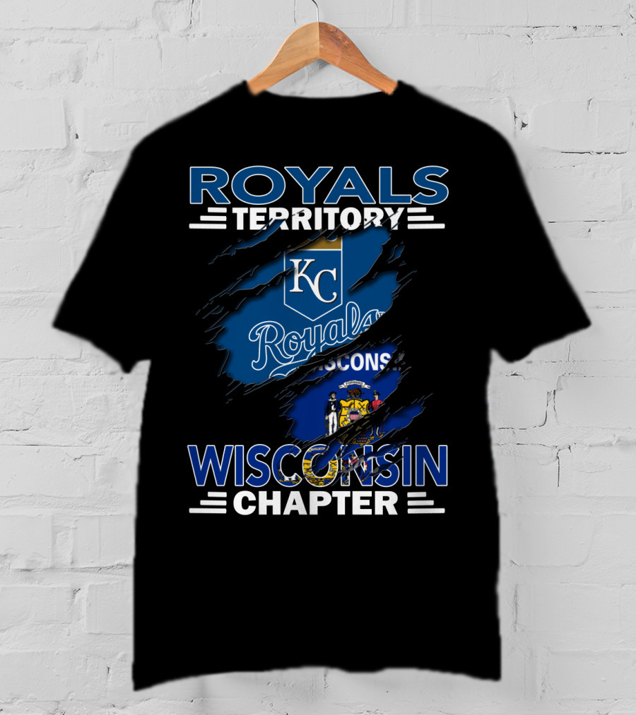 Royals Territory KC Wisconsin Chapter Logo With State Flag Elements T-Shirt