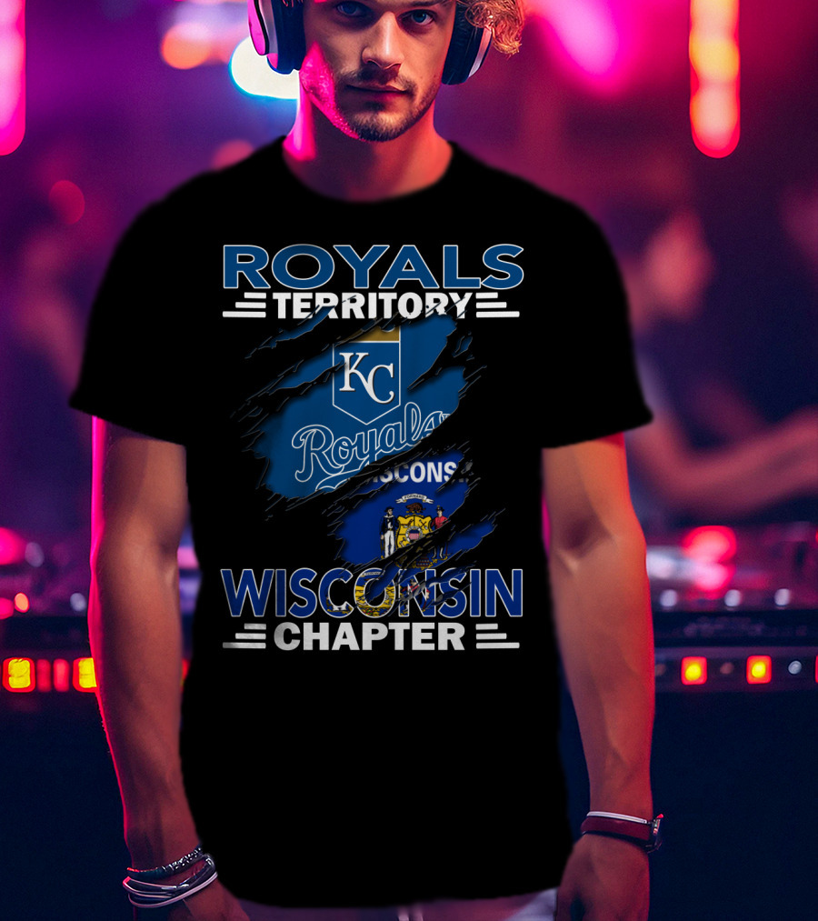 Royals Territory KC Wisconsin Chapter Logo With State Flag Elements T-Shirt