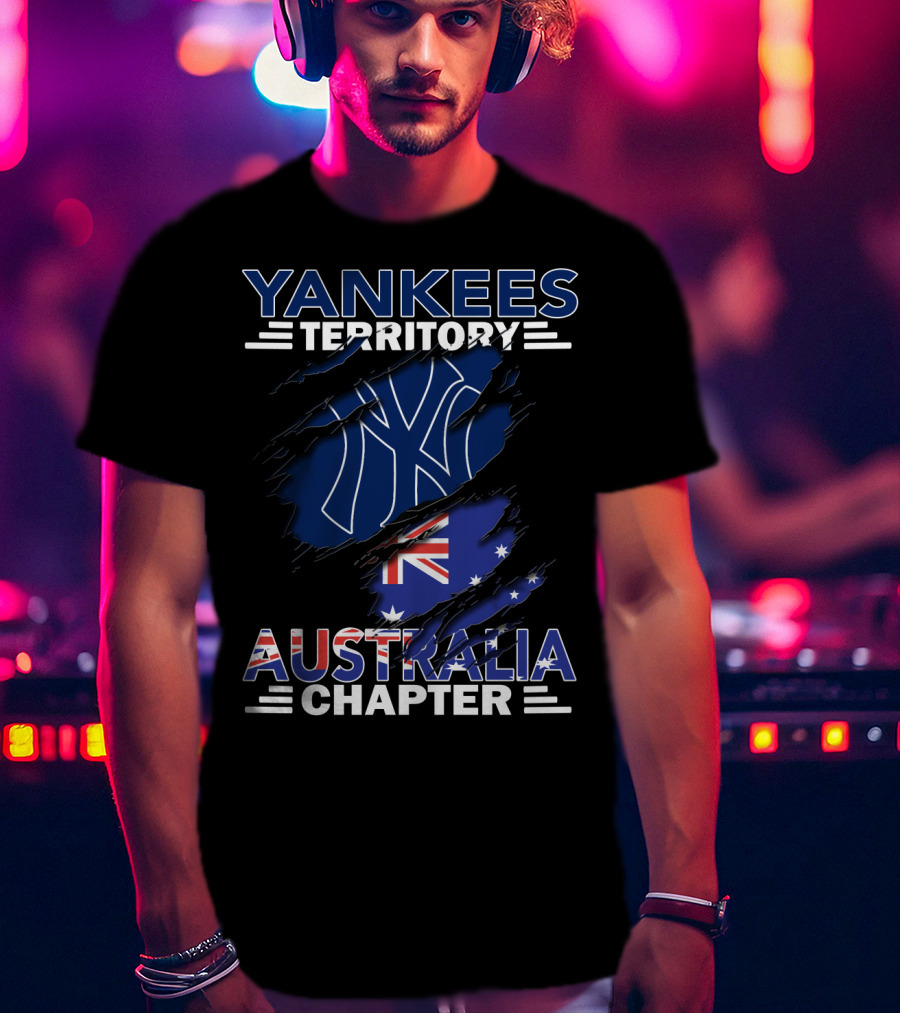 Yankees Territory Australia Chapter With New York Yankees And Australian Flag Elements T-Shirt