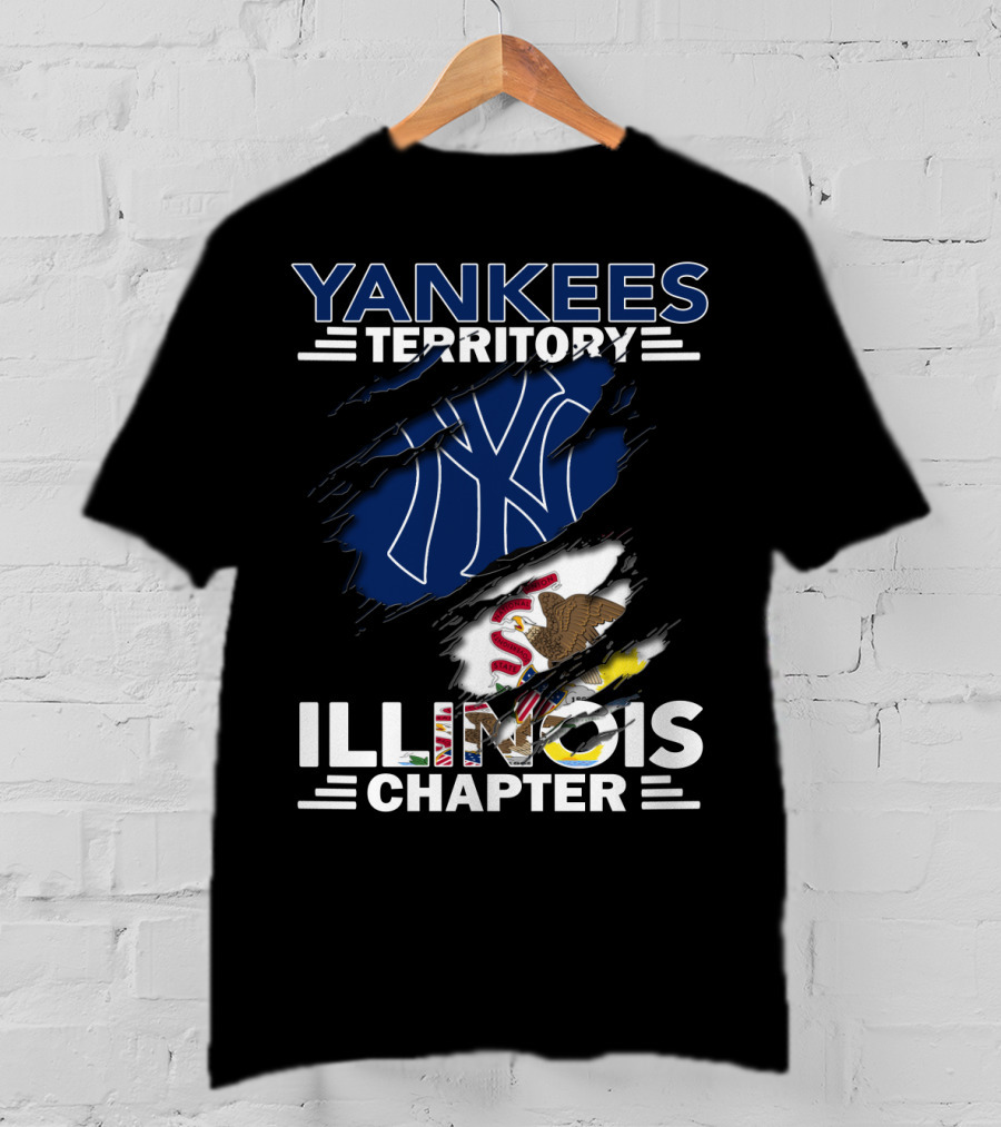 Yankees Territory Illinois Chapter Yankees Logo Illinois Flag T-Shirt