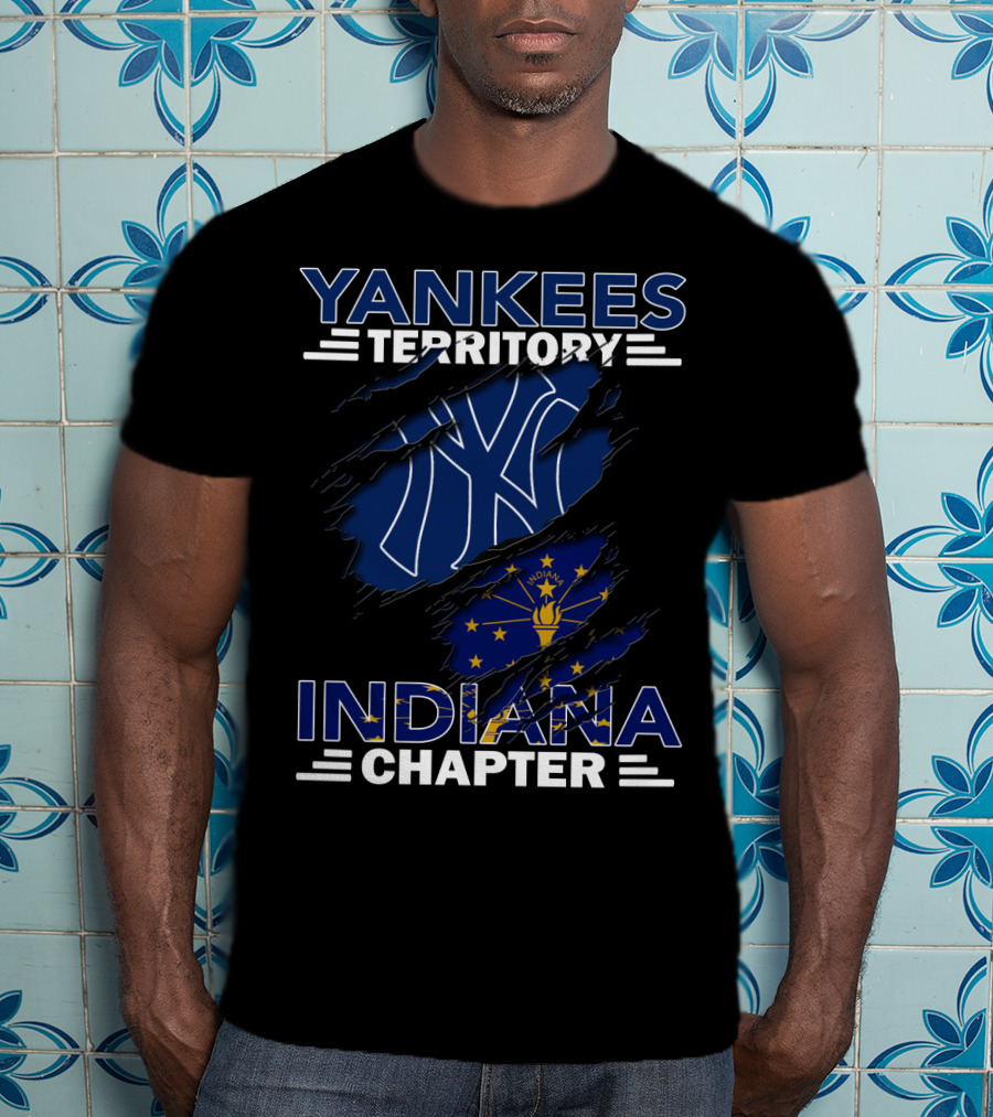 Yankees Territory Indiana Chapter Flag And Logo Fusion T-Shirt