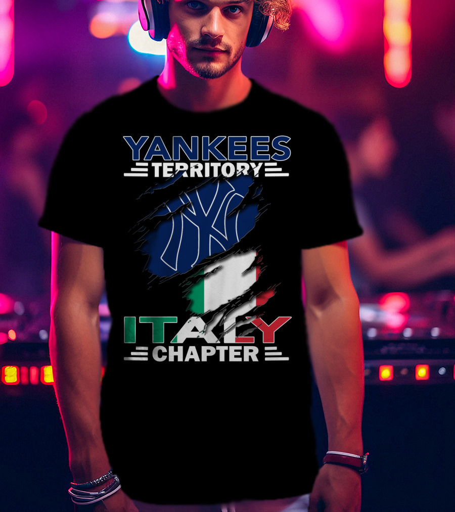 Yankees Territory Italy Chapter NY Logo Italian Flag T-Shirt