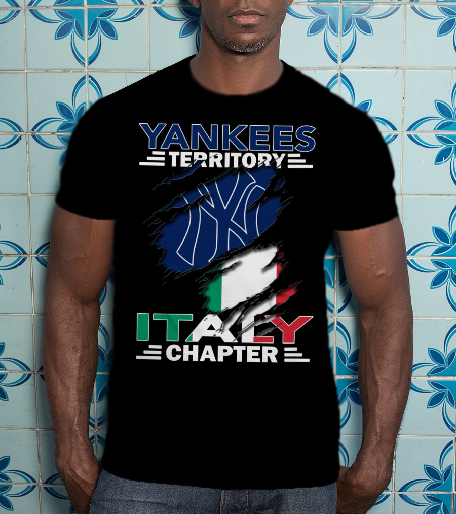 Yankees Territory Italy Chapter NY Logo Italian Flag T-Shirt